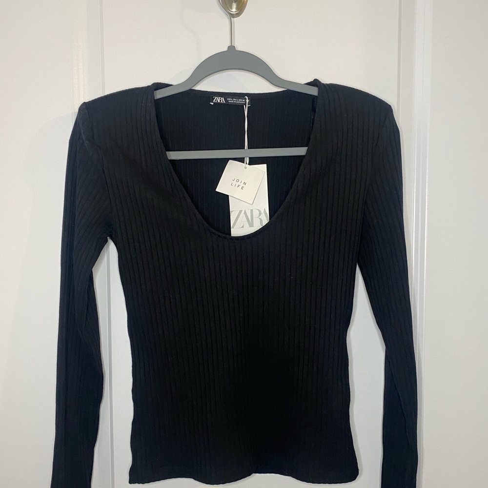 Black Zara Long Sleeve Top